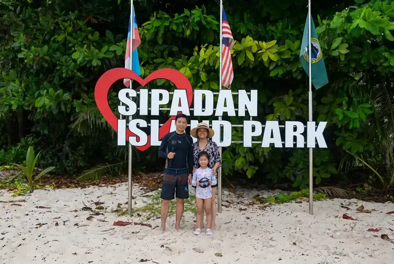 Official sign board at the Sipadan Island Marine Park Kulapuan Island Resort